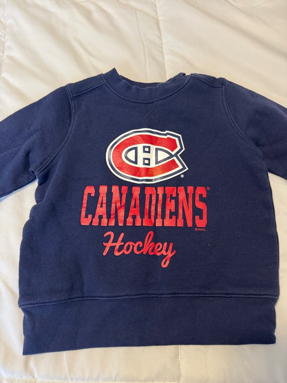NHL Montreal Canadiens Navy Blue Kids Sweatshirt with Red Logo